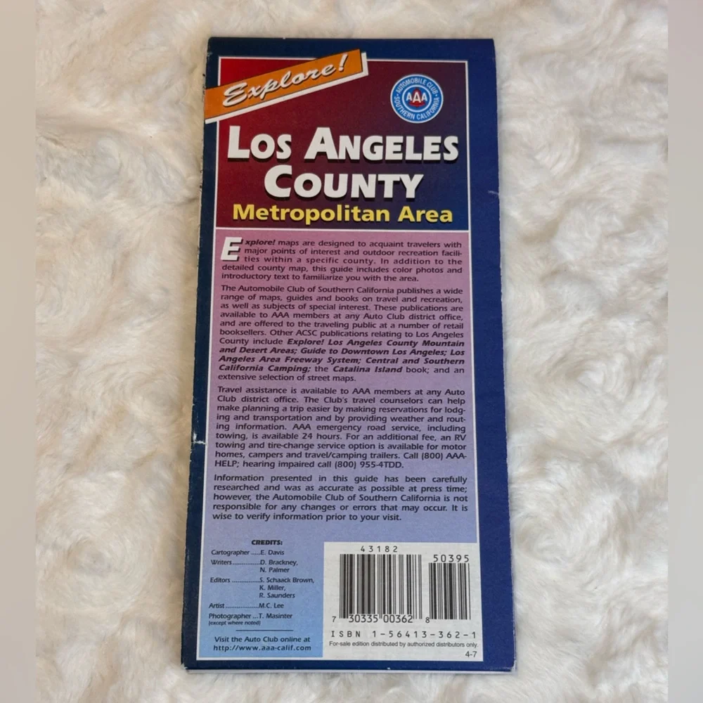 Vintage 1997 Los Angeles County Map - Metropolitan area